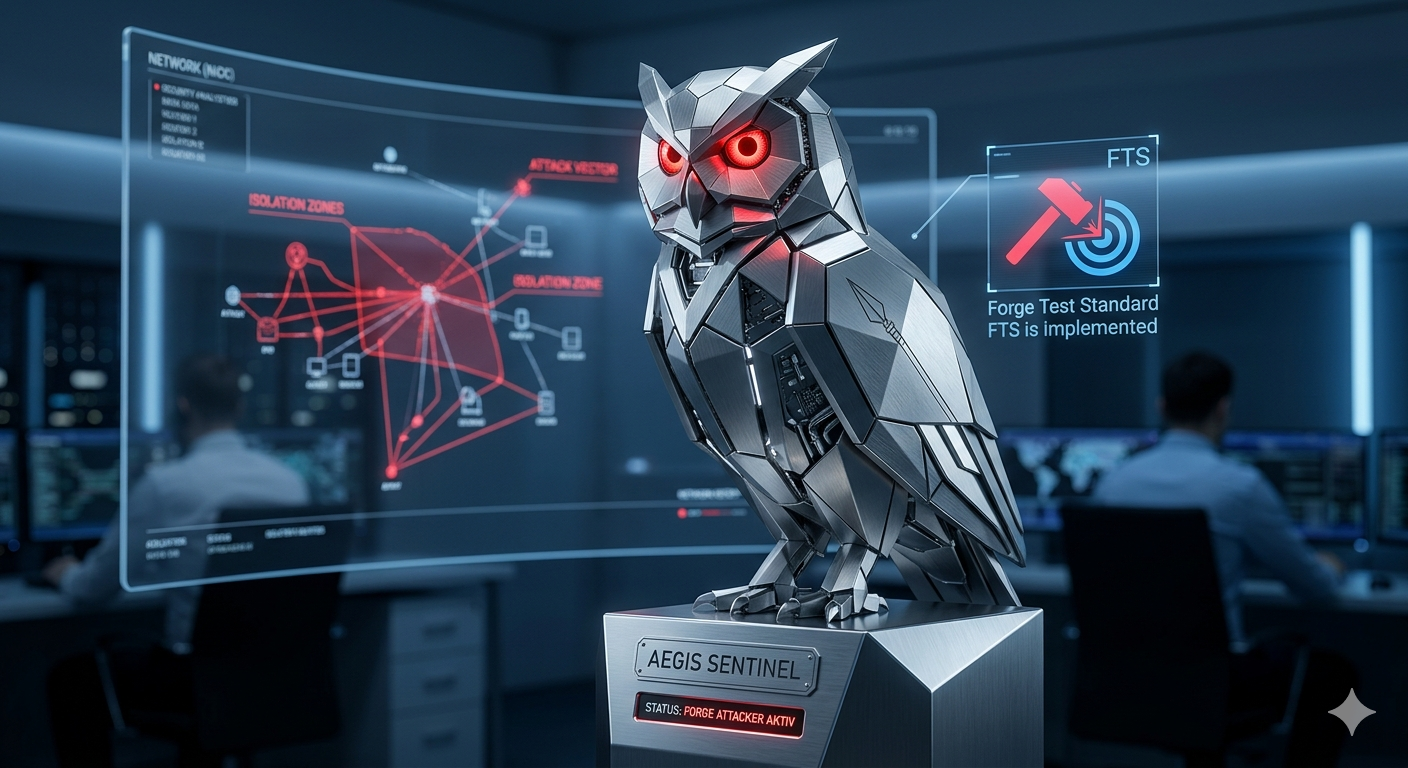 AEGIS Sentinel als Produktmotiv im Security Operations Center